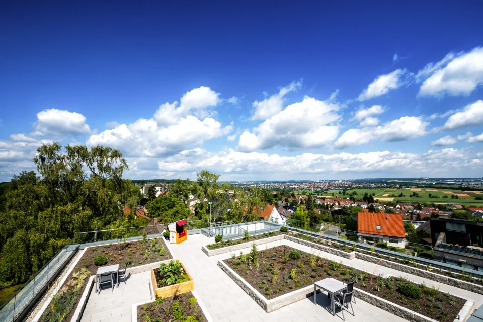 Dachterrasse des Hauses Agape Stetten in Leinfelden-Echterdingen