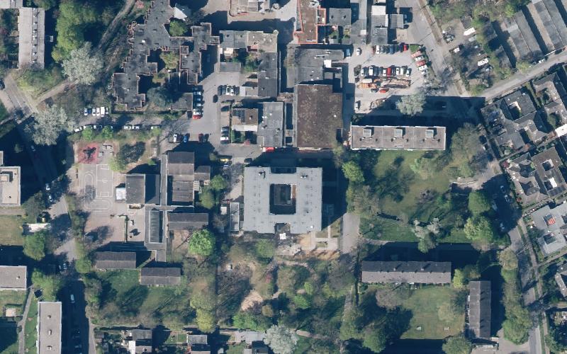 Luftbild der Umgebung von Caritas Altenzentrum St. Hildegard