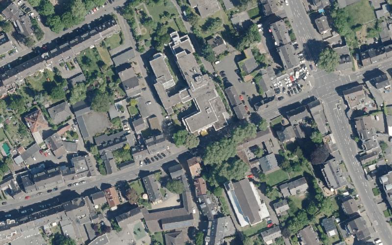 Luftbild der Umgebung von St. Vinzenzhaus
