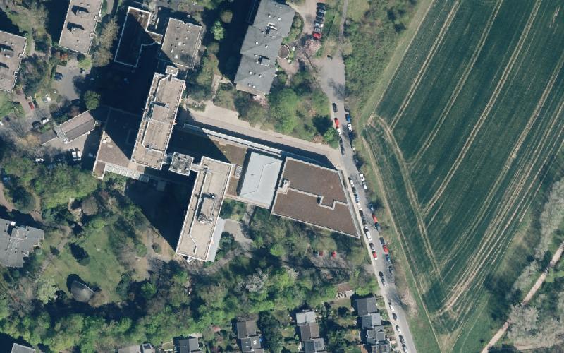 Luftbild der Umgebung von Wohnstift Haus Lörick - Wohnbereich Pflege -